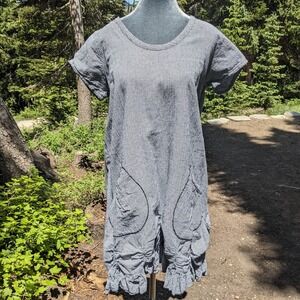 Hearts Desire Mary Grace Gingham Dress S Lagenlook Mori Kei Ruffle Pocket‎ Tunic